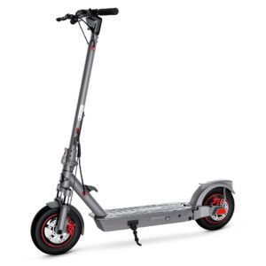 A scooter is parked on the ground