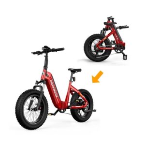 A red bike is shown with an orange arrow pointing to it.